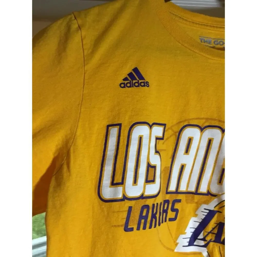 Adidas NBA Los Angeles Lakers Go-To Tee T-Shirt Gold Size S